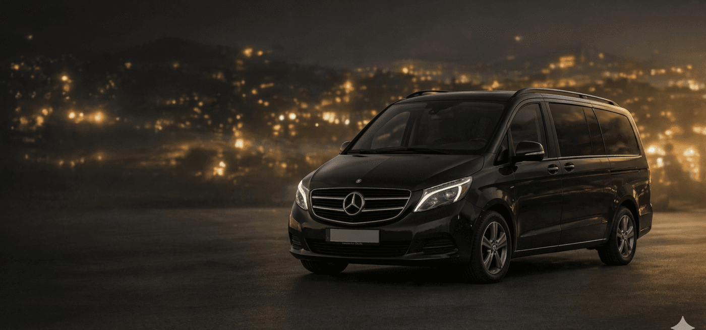 Luxury transfer vehicle on Antalya coast